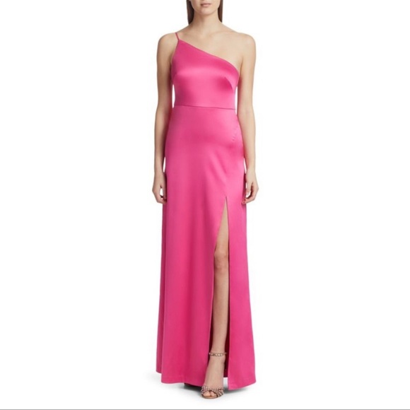 # Likely Cardallino Asymmetrical Fuchsia One Shoulder Strap Gown New With Tag - Picture 14 of 16